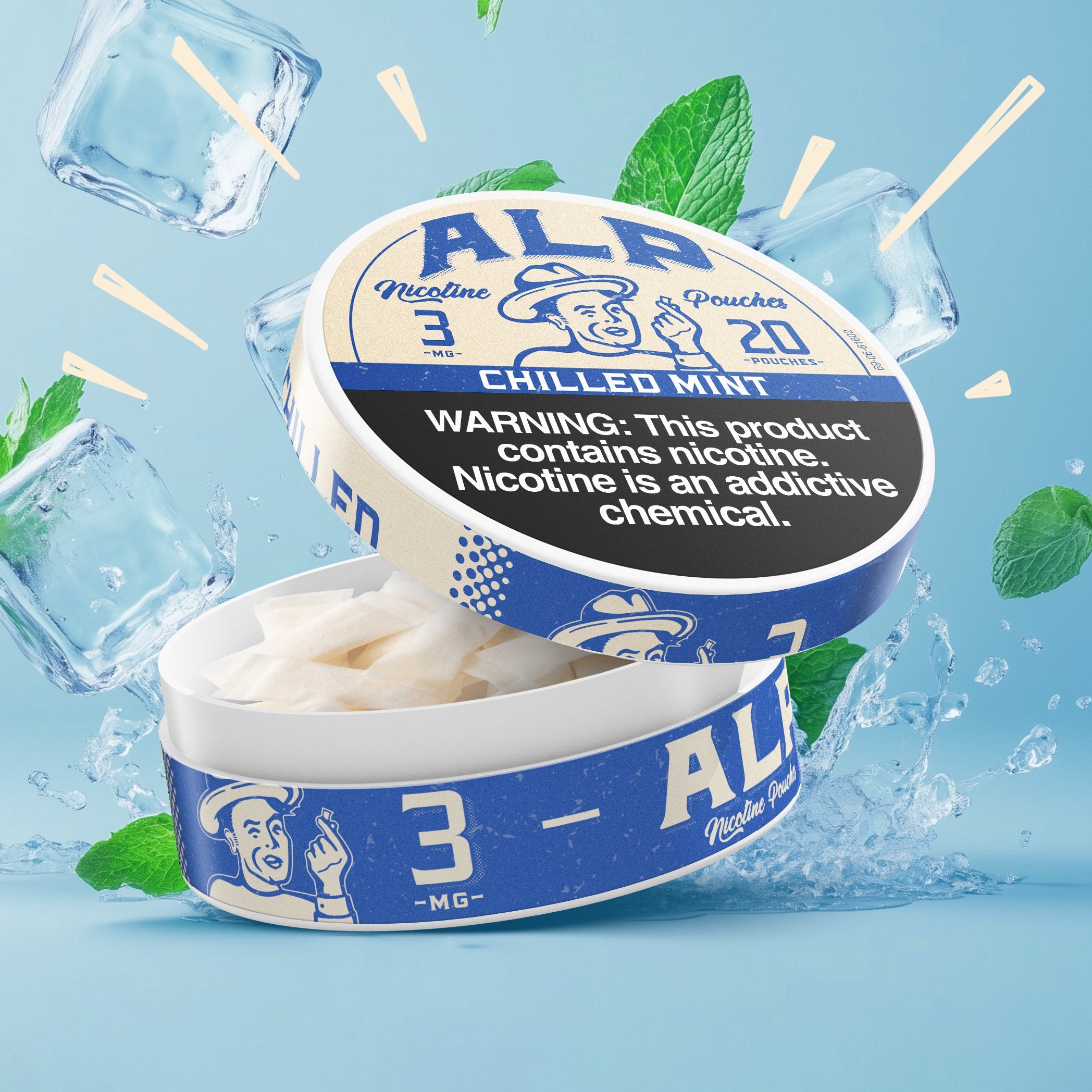Chilled Mint Nicotine Pouches - 3, 6, & 9 MG | ALP Pouches