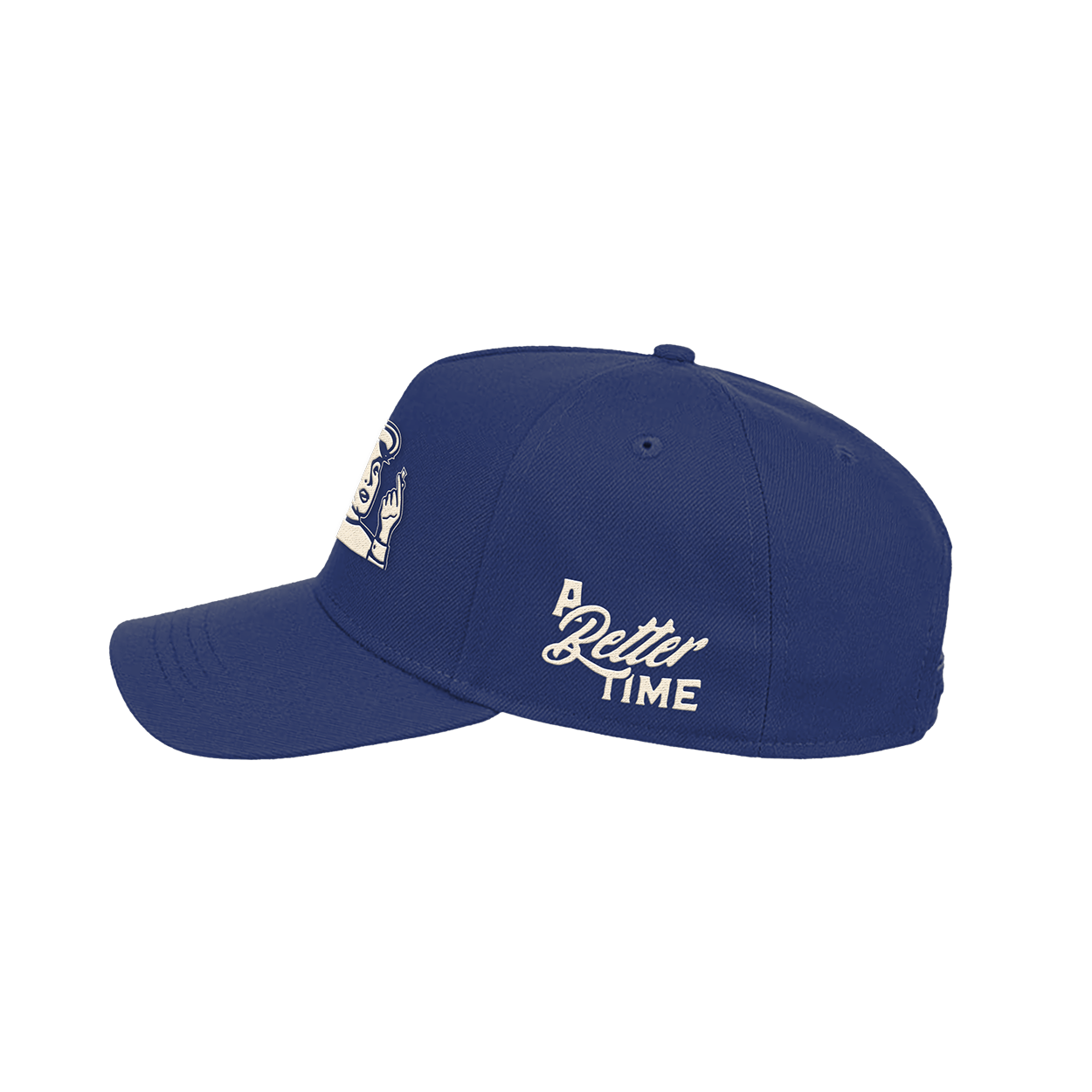 ALP Nicotine Pouches branded blue hat featuring "A Better Time" slogan in white text on the side.