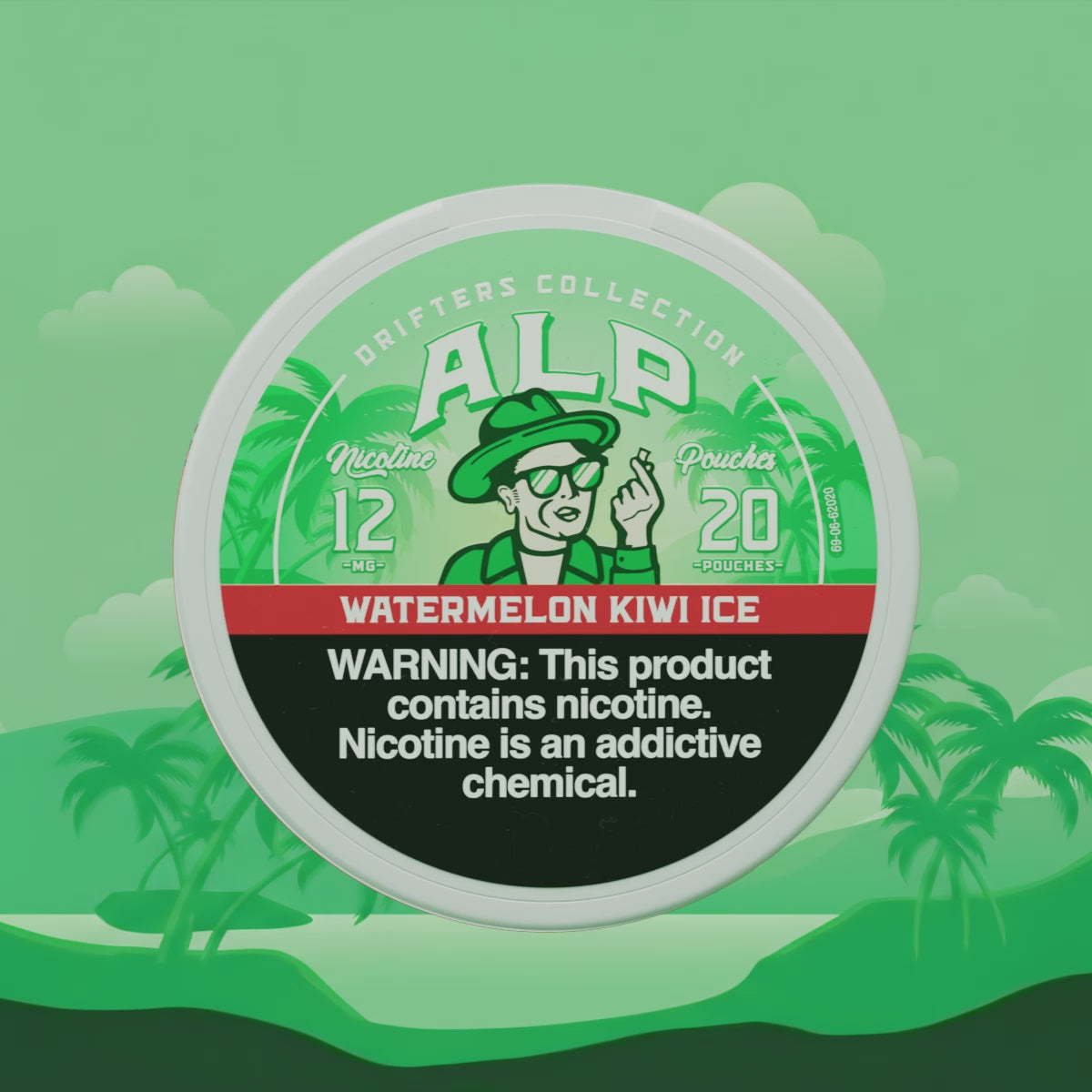 Load video: Drifters Watermelon Kiwi Ice Nicotine Pouches